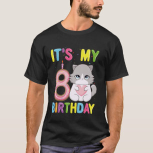 Camiseta Es Mi Cumpleaños Número 8 Niña Gato Ragdoll De 8 A