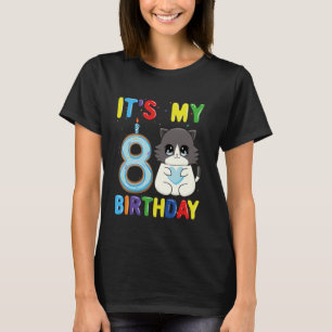 Camiseta Es Mi Cumpleaños Número 8 Niño Gato Ragdoll De 8 A
