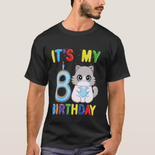 Camiseta Es Mi Cumpleaños Número 8 Niño Gato Ragdoll De 8 A