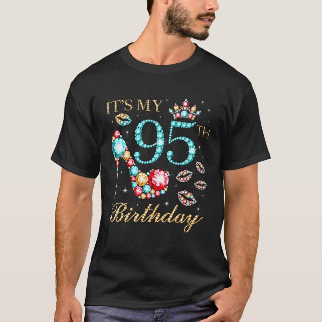 Camiseta Es mi cumpleaños número 95, cumpleaños número Q (Anverso)