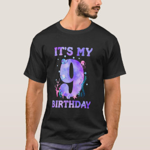 Camiseta Es Mi Cumpleaños Número 9 Chica Océano 9 Años Pez