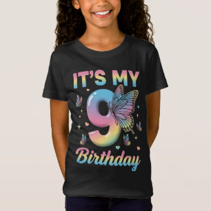 Camiseta Es mi cumpleaños número 9  Esta niña ahora tiene 9