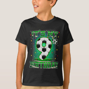 Camiseta Es Mi Cumpleaños Número 9 Fútbol Para Niños De 9 A