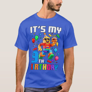 Camiseta Es mi cumpleaños número 9 ladrillo de construcción