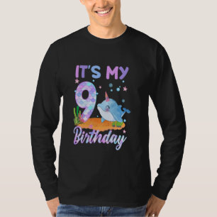 Camiseta Es mi cumpleaños número 9 Narval Animal Marino 9 a