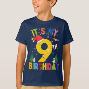 Camiseta Es mi cumpleaños número 9 Navidad 9 Cumpleaños Nav