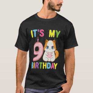 Camiseta Es Mi Cumpleaños Número 9 Niña Gato Ragdoll De 9 A