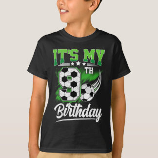 Camiseta Es Mi Cumpleaños Número 9 Niño Fútbol Ll 9 Años Cu