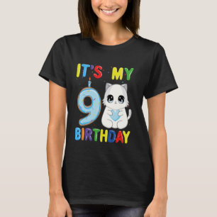 Camiseta Es Mi Cumpleaños Número 9 Niño Gato Ragdoll De 9 A