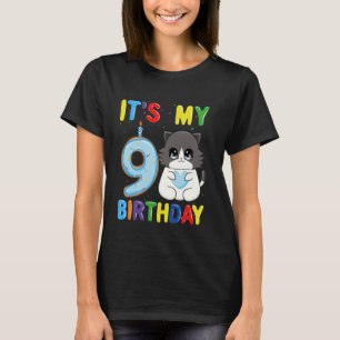 Camiseta Es Mi Cumpleaños Número 9 Niño Gato Ragdoll De 9 A