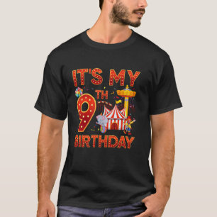 Camiseta Es mi cumpleaños número 9 Tema de Carnaval de Circ