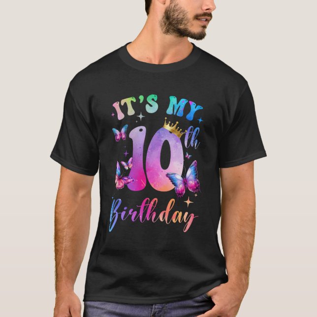 Camiseta Es mi décimo cumpleaños Chicas fiesta temática de  (Anverso)