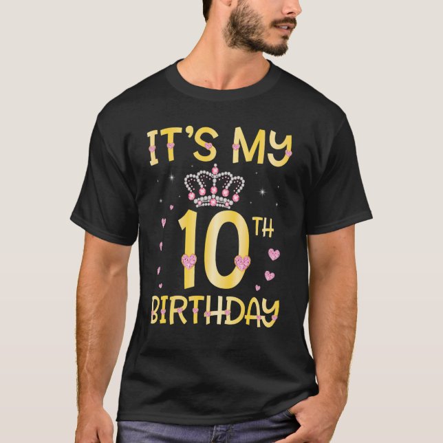 Camiseta Es mi décimo cumpleaños de diamantes feliz para mí (Anverso)