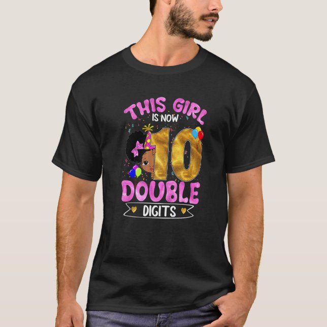 Camiseta Es mi décimo cumpleaños este Chica es ahora 10 Bla (Anverso)