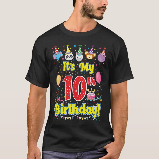 Camiseta Es mi décimo cumpleaños, fiesta de cumpleaños, 10  (Anverso)