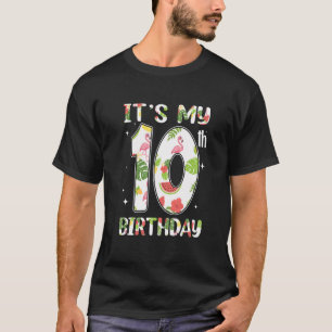 Camiseta Es mi décimo cumpleaños fruta tropical floral 10 a