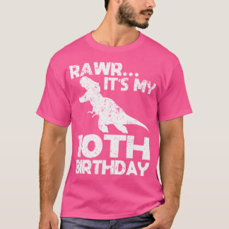 Camiseta Es Mi Décimo Cumpleaños Funny Fiesta De Dinosaurio