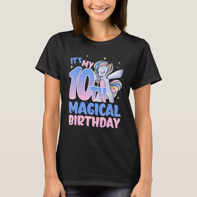 Camiseta Es mi décimo cumpleaños mágico: Unicornio (Anverso)