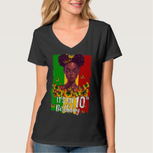 Camiseta Es mi décimo cumpleaños, Melanin negro de 10 años
