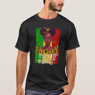 Camiseta Es mi décimo cumpleaños, Melanin negro de 10 años