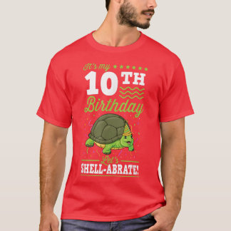 Camiseta Es mi décimo cumpleaños que deja a una tortuga rep