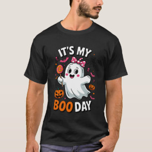 Camiseta Es Mi Día Boo Fantasma Halloween Rosa Coquette Laz