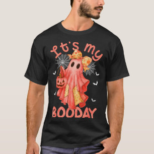 Camiseta Es Mi Día de Boo Halloween Rosa Cumpleaños Fantasm
