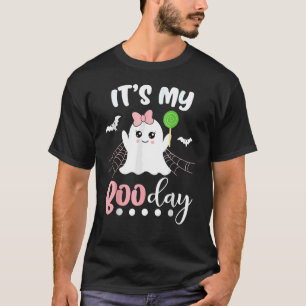 Camiseta Es mi día de boo lindo Halloween cumpleaños fantas