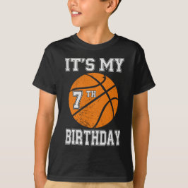 Camiseta Es mi diseño de baloncesto de 7º cumpleaños