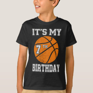 Camiseta Es mi diseño de baloncesto de 7º cumpleaños