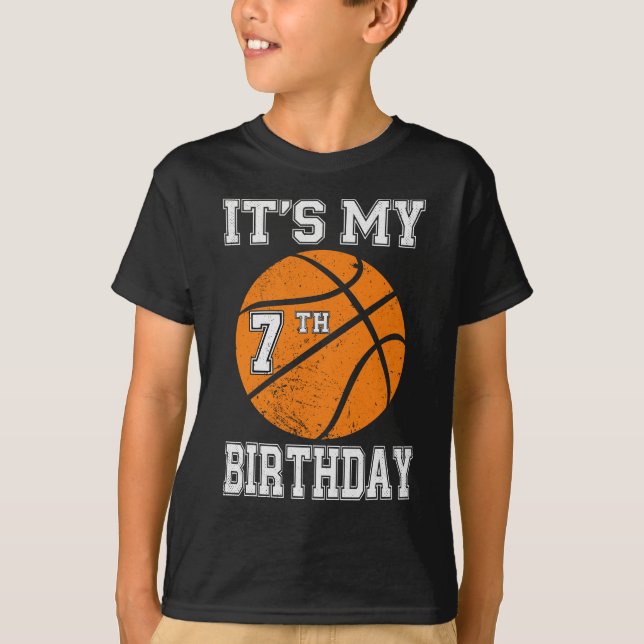 Camiseta Es mi diseño de baloncesto de 7º cumpleaños (Anverso)