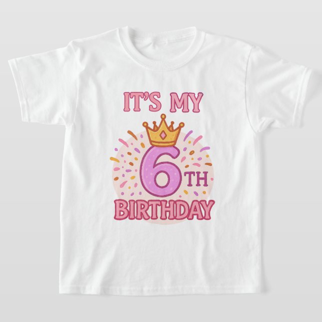 Camiseta Es mi diseño rosado de la princesa de cumpleaños n (Distribución)