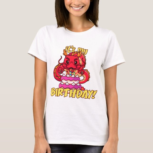 Camiseta Es mi dragón de cumpleaños (Anverso)