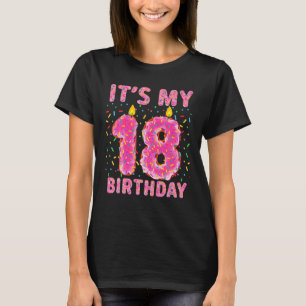 Camiseta Es mi dulce cumpleaños número 18 donut de 18 años