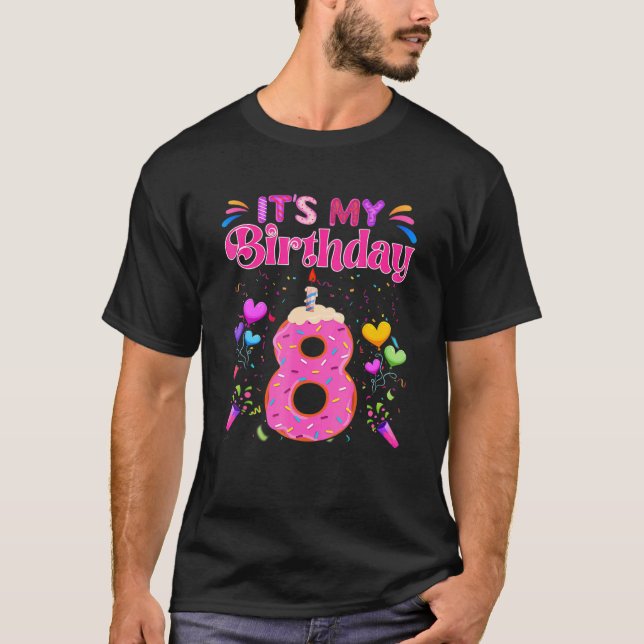 Camiseta Es mi dulce de cumpleaños número 8, feliz niño de  (Anverso)