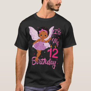 Camiseta Es mi duodécimo cumpleaños, Chica de niños negros 