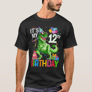 Camiseta Es mi duodécimo cumpleaños Dinosaurio T Rex Happy