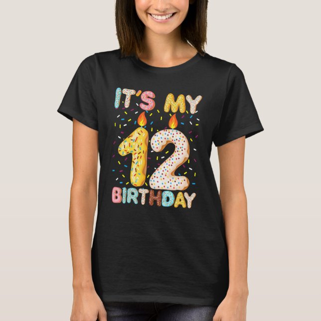 Camiseta Es mi duodécimo cumpleaños, dulce donut de 12 años (Anverso)