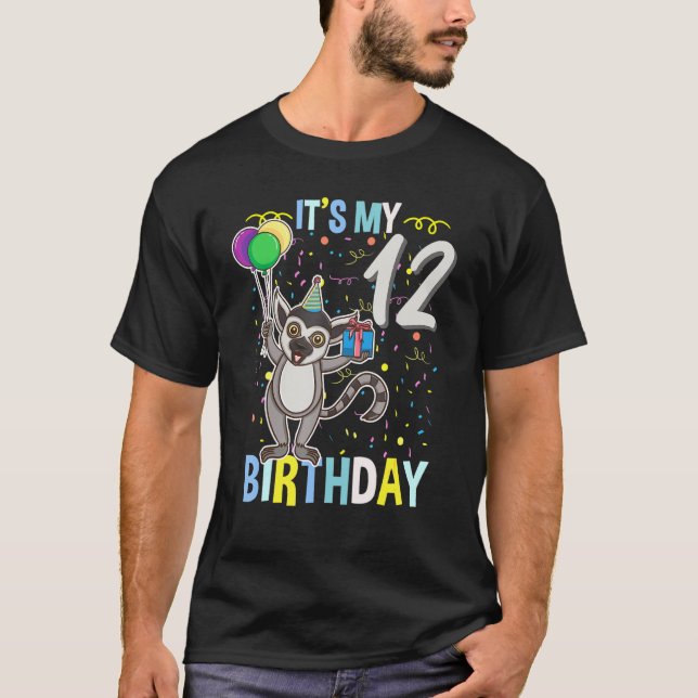 Camiseta Es mi duodécimo cumpleaños Lemur (Anverso)