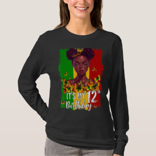 Camiseta Es mi duodécimo cumpleaños Melanin negro de 12 año
