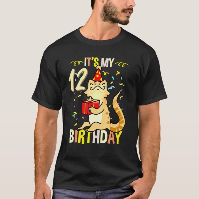 Camiseta Es mi duodécimo Dragon Lizard con barba de cumplea (Anverso)