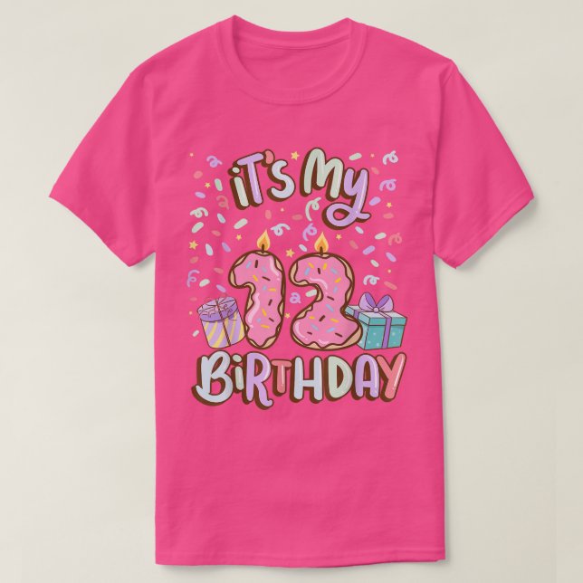 Camiseta es mi duodécimo pastel de cumpleaños donut confe d (Diseño del anverso)