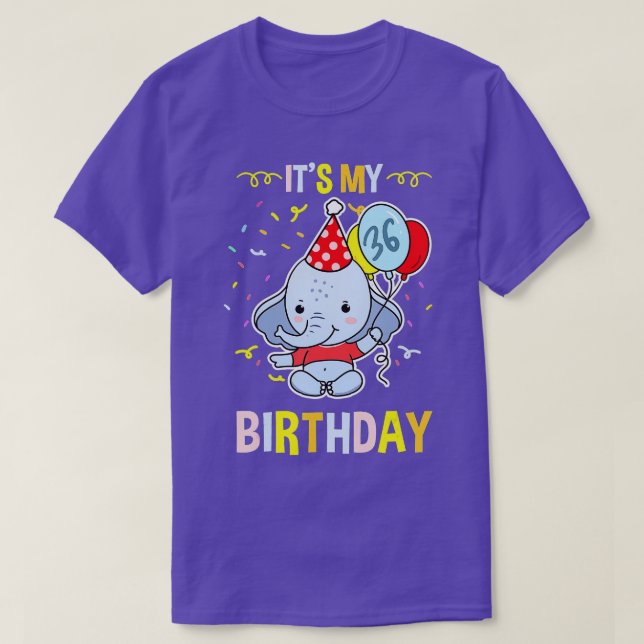 Camiseta Es mi elefante de cumpleaños número 36 (Diseño del anverso)