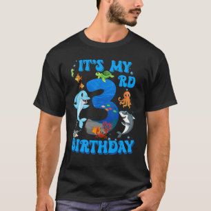 Camiseta Es mi fiesta de cumpleaños número 3 Océano 3 años 