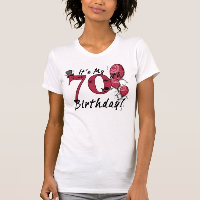 Camiseta Es mi fiesta de cumpleaños número 70. (Anverso)