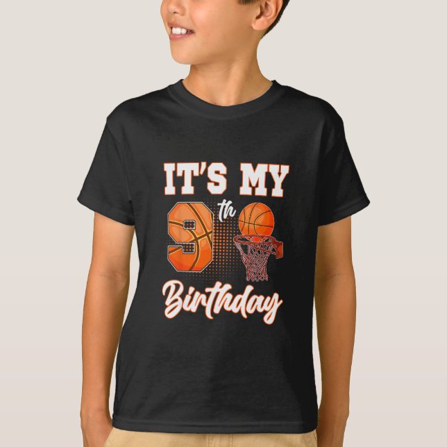Camiseta Es mi fiesta de cumpleaños número 9 con tema de Sk (Anverso)