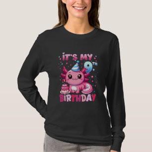 Camiseta Es mi fiesta de cumpleaños número 9 de ajolote, aj