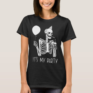 Camiseta Es mi Fiesta Lazy Halloween Disstume Skeleton Skul