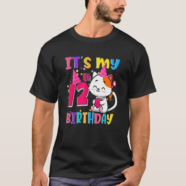 Camiseta Es mi gato de 12 años de edad adolescente (Anverso)
