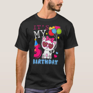 Camiseta Es mi gato de cumpleaños de 3 años, tercer día de